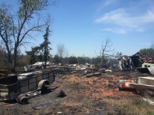 Scene after a devastating fire